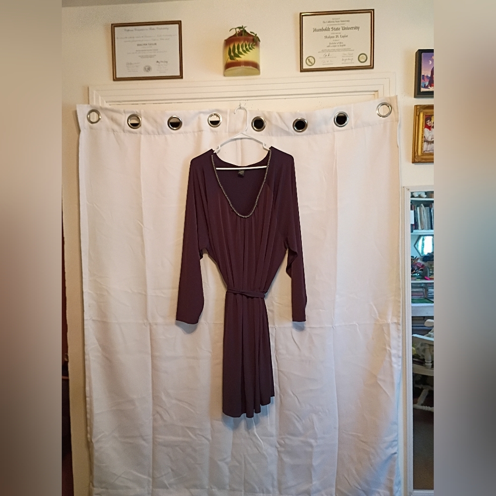 LYS Chic Long Sleeve With Belt Purple Dress Size 3x. - Picture 8 of 8